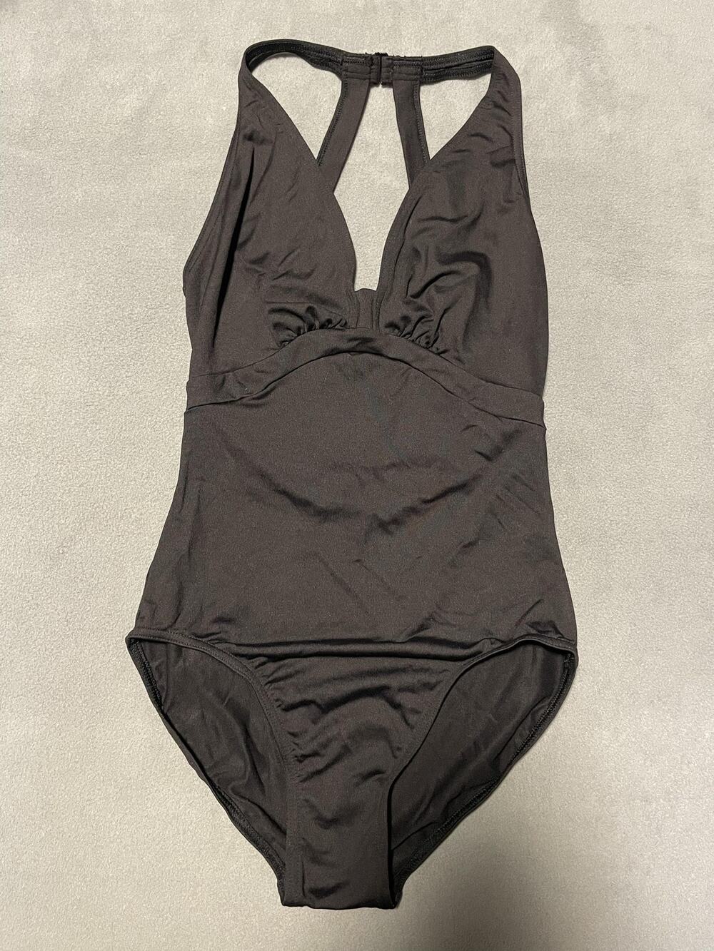 Mirella Swimsuit One Piece Womens Small Black Halter Bralette Swim Classic